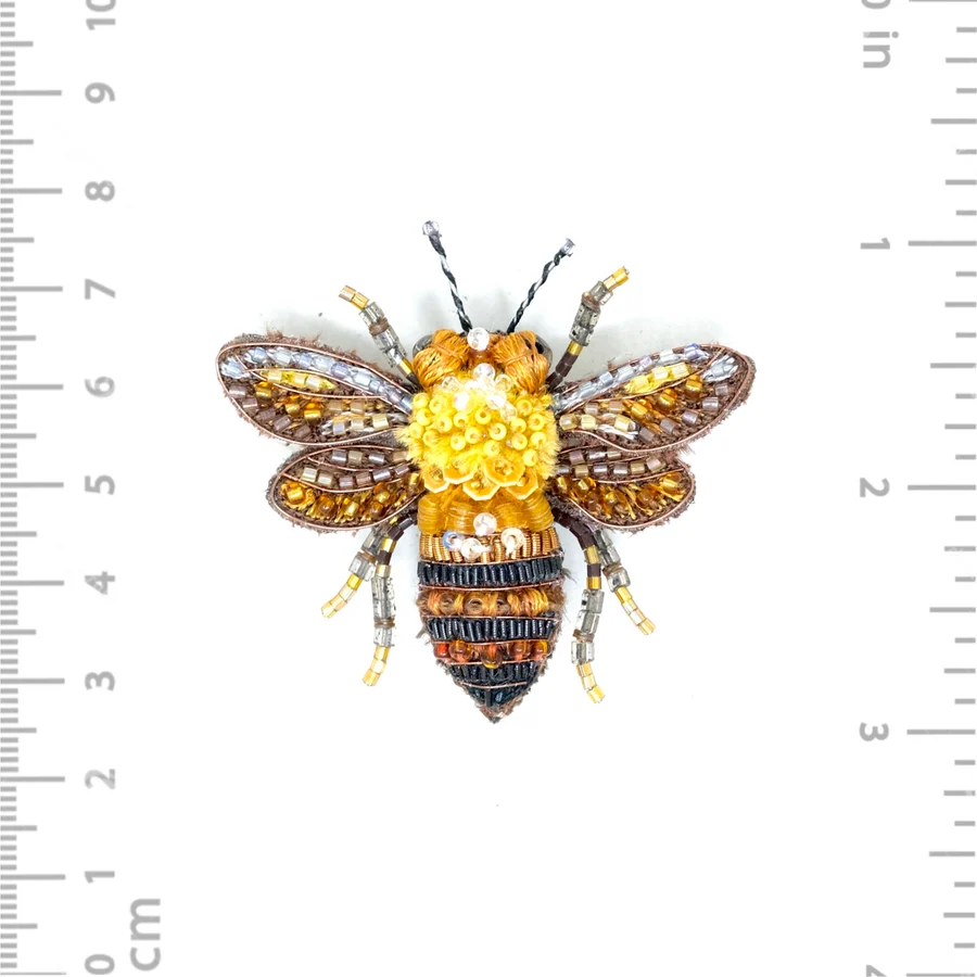 Hand Embroidered Queen Apis Brooch