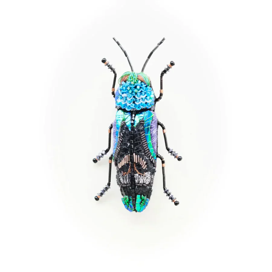 Trovelore Hand Embroidered Ulkei Beetle Brooch