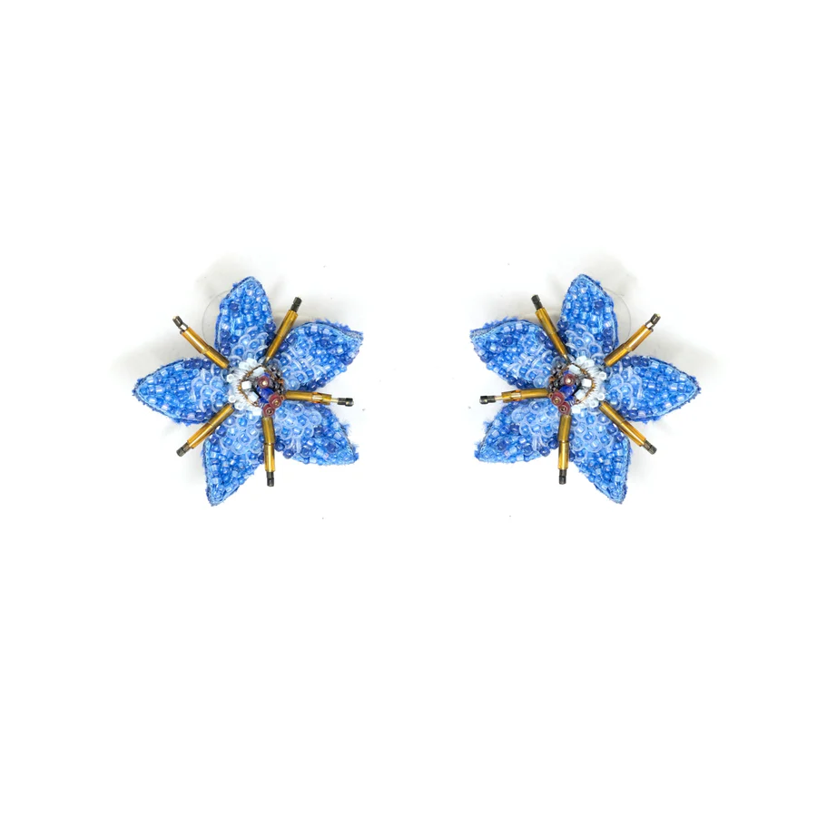 Trovelore Hand Embroidered Starflower Earrings