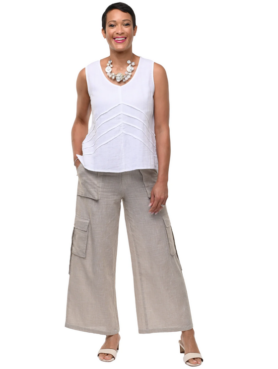 The Calista Cargo Pant from Tulip in Crockery Mini Check