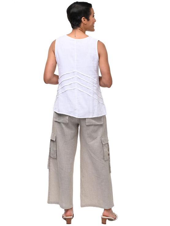 The Calista Cargo Pant from Tulip in Crockery Mini Check