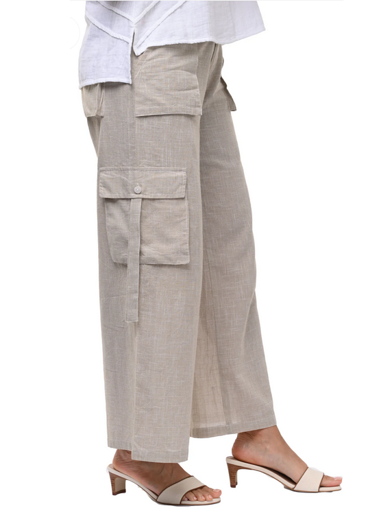 The Calista Cargo Pant from Tulip in Crockery Mini Check