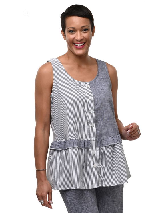 Tulip's Collette Tank in Multi Ticking