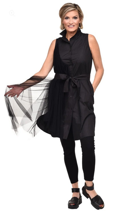 Tulip Clothing Kari Belted Dress in Black