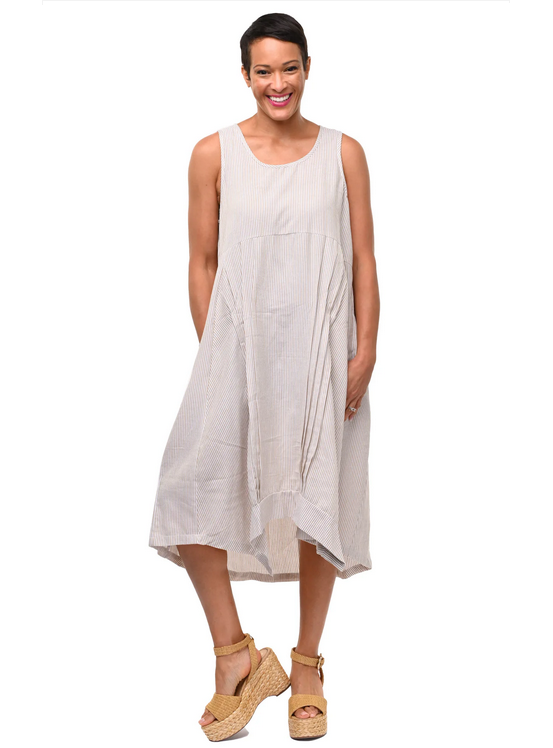 Tulip's Lennon Dress in Linen Stripe