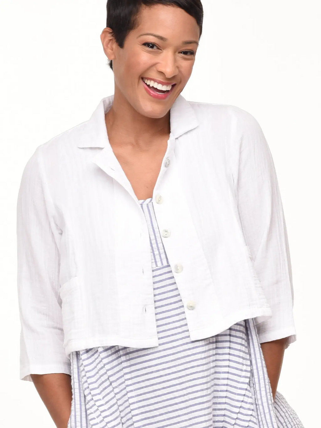 Tulip Parker Jacket Top in White