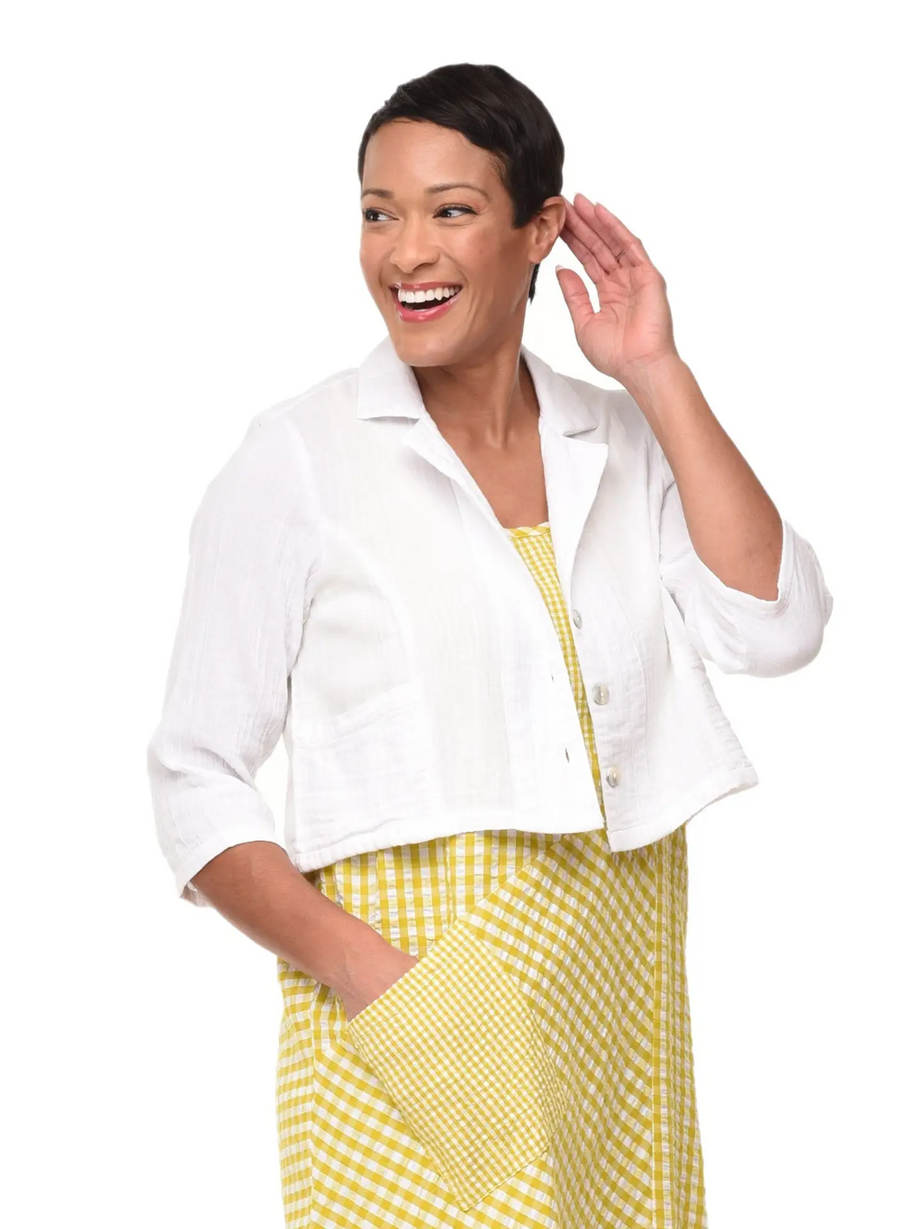 Tulip Parker Jacket Top in White