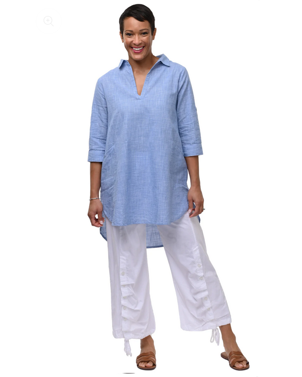 Tulip Clothing York Tunic in Blue Mini Check