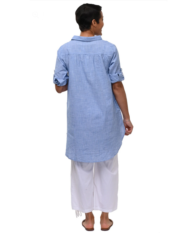 Tulip Clothing York Tunic in Blue Mini Check