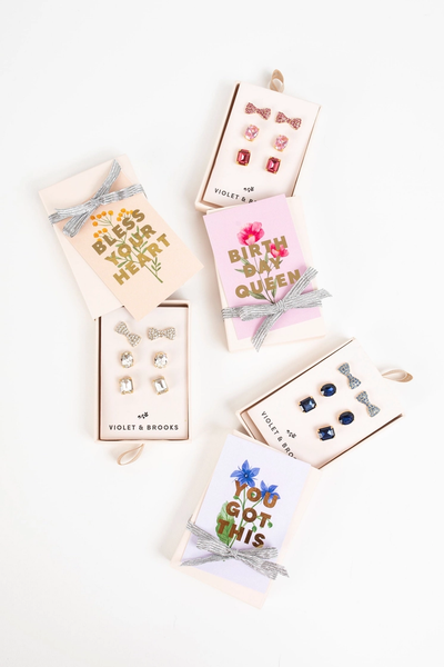 Bow Boxed Earring Trio