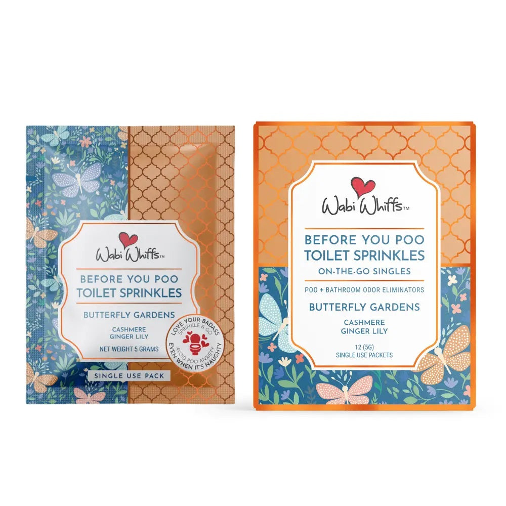 Wabi Whiffs Before You Poo On the Go Toilet Sprinkle Singles Butterfly Gardens