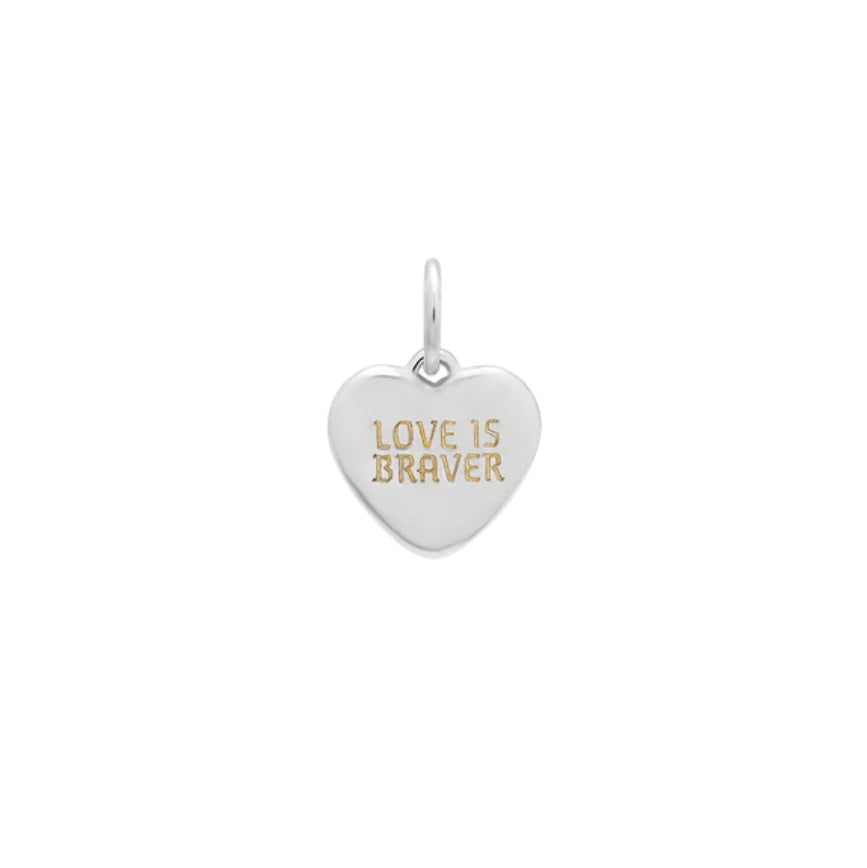 Waxing Poetic Love is Braver Puffed Heart Charm