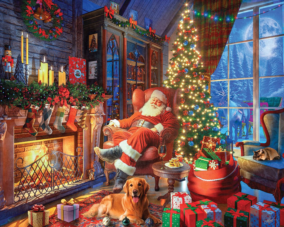 Sleepy Santa 1000 Piece Jigsaw Puzzle