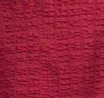Habitat Pucker Weave Pullover in cranberry swatch. Boxy shape, pucker textured fabric, exposed seam details, bracelet length sleeves, round neckline.