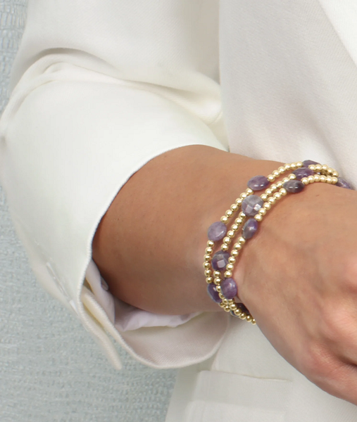 Admire 3mm Gold & Gemstone Bracelet / Click for Selection