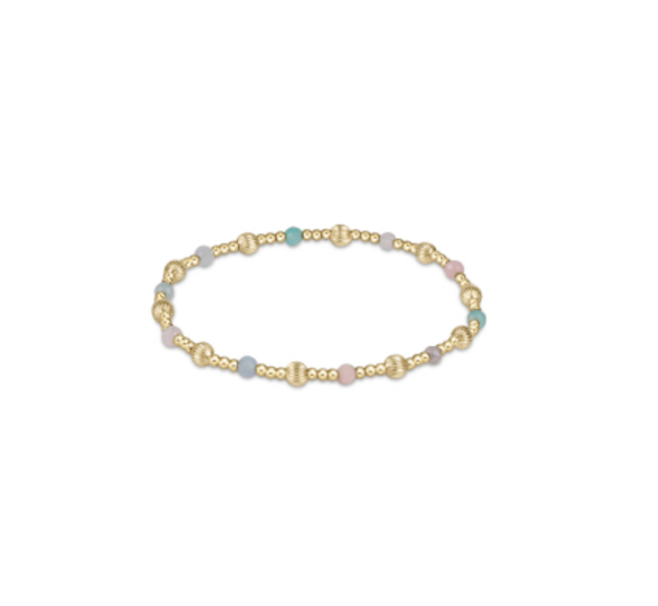 Dignity Sincerity Pattern 4mm Gold & Gemstone Bracelet / Click for Selection