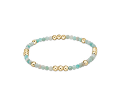 Gemstone Gold Sincerity Pattern 3mm Bead Bracelet / Click for Selection