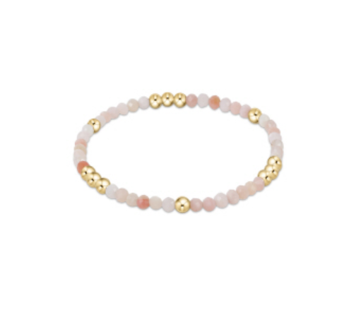 Gemstone Gold Sincerity Pattern 3mm Bead Bracelet / Click for Selection