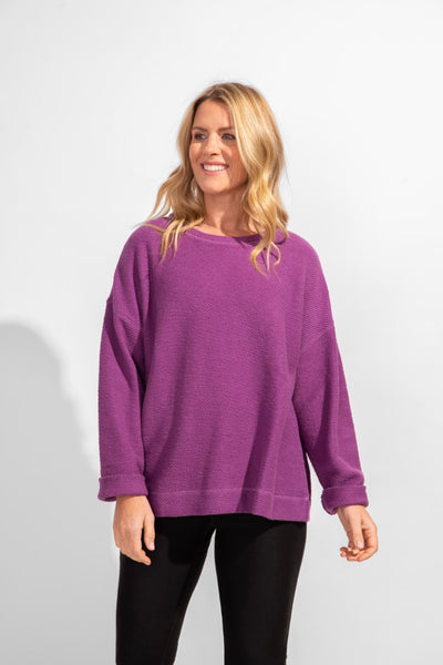 Escape by Habitat's Cool Breeze Pullover. Cotton terry, round neck, long sleeves.