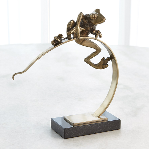 Frog on Reed Sculpture