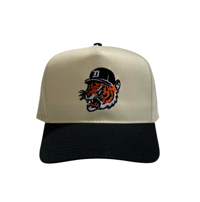 Motor City Kitty Baseball Cap / Natural & Black
