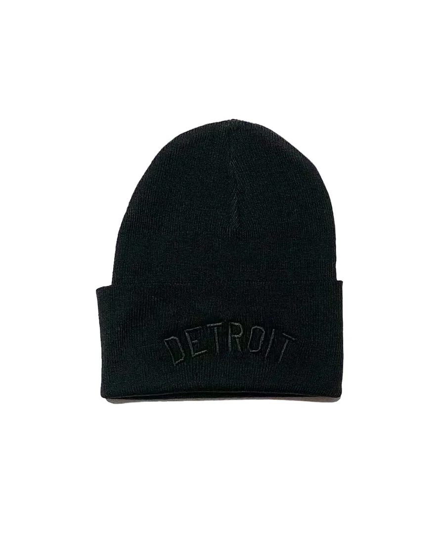 Detroit Knit Beanie in Black