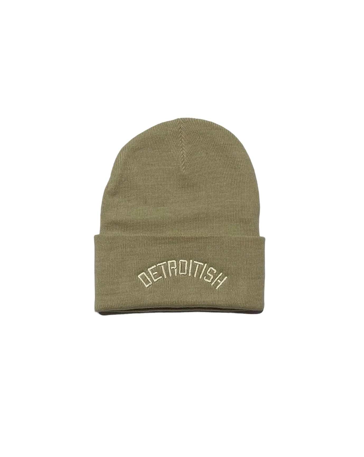 Detroitish Knit Beanie  Beige