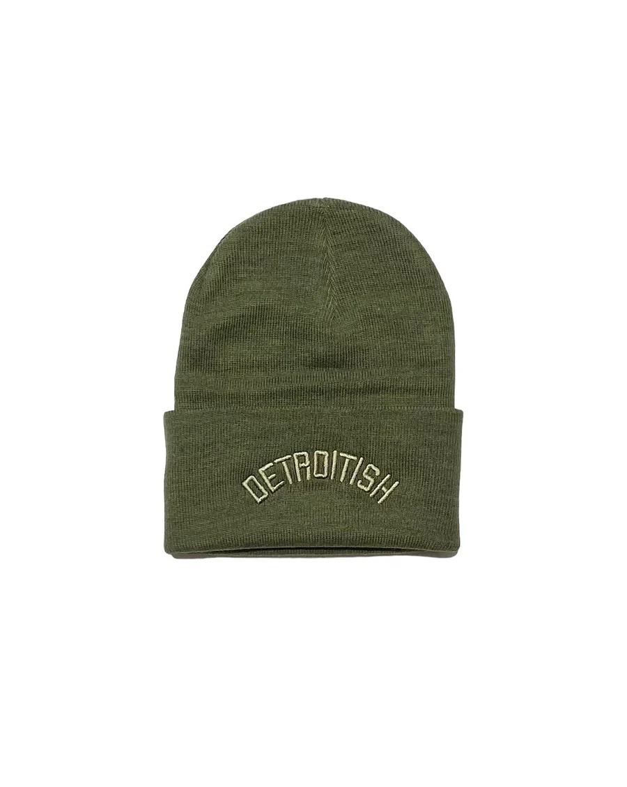 Detroitish Knit Beanie Olive
