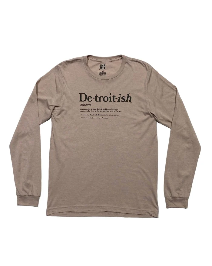 Detroitish Defined Long Sleeve Tee in Gravel Pink