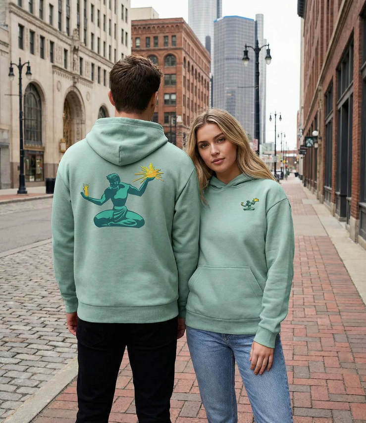 New Spirit of Detroit Hoodie / Dusty Blue