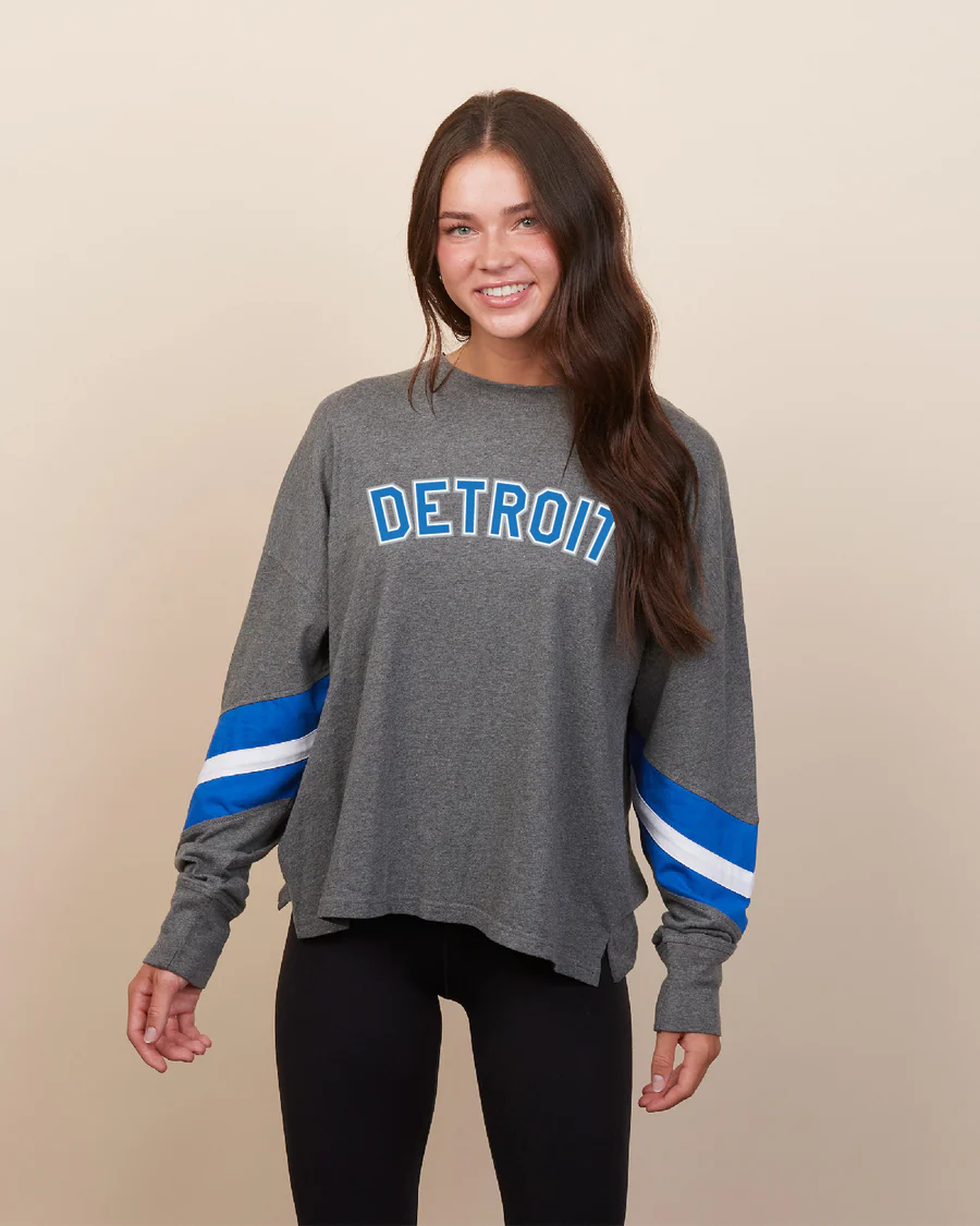 Ink Detroit Detroit Varsity Boxy Long Sleeve Tee