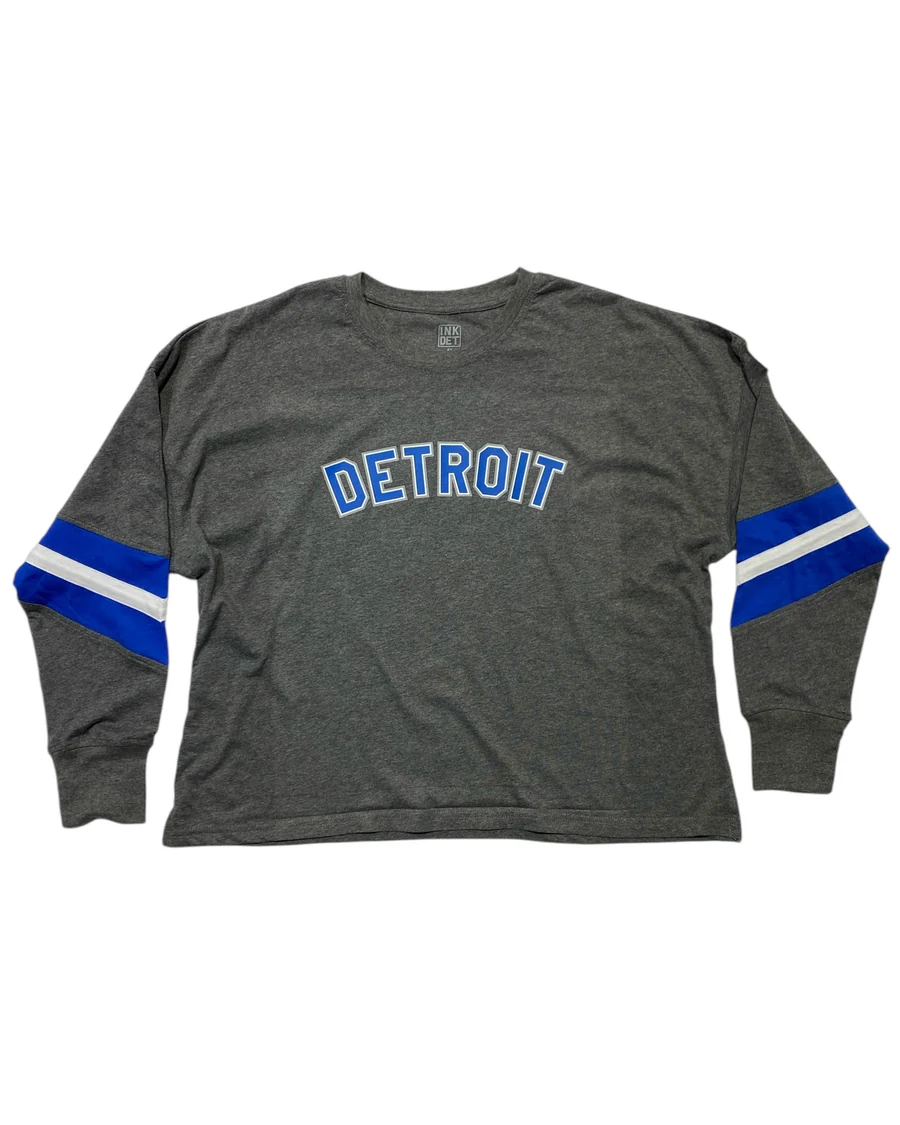 Ink Detroit Detroit Varsity Boxy Long Sleeve Tee