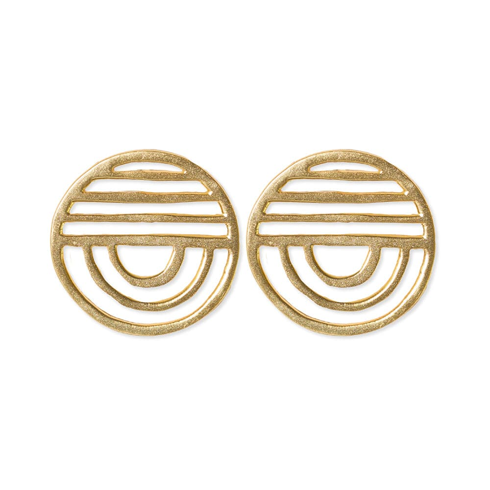 Coco Lines & Rainbow Brass Earrings