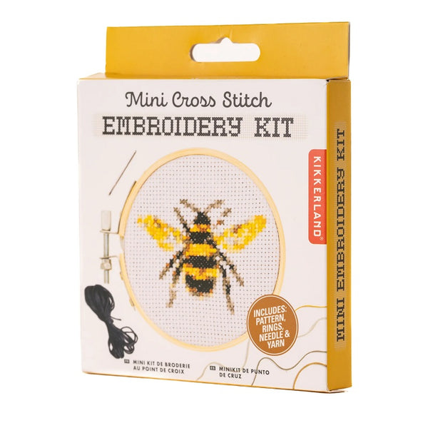 Kikkerland Mini Bee Cross Stitch Kit