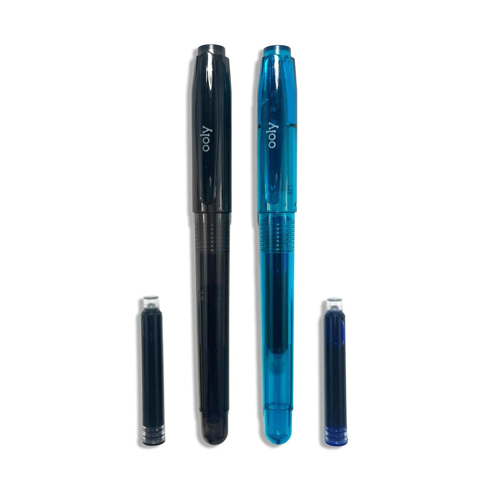 OOLY Splendid Duo Fountain Pens: Black & Blue Ink