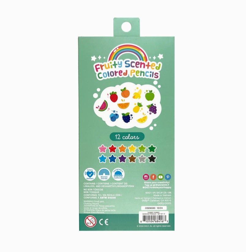 OOLY Yummy Yummy Fruit Scented Colored Pencils- Set of 12