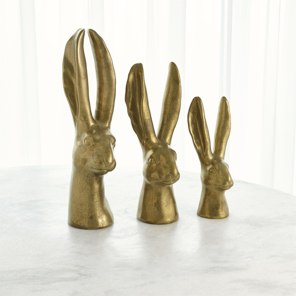 Rabbit Bust in Matte Gold / Large