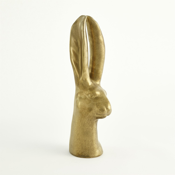 Rabbit Bust in Matte Gold / Large