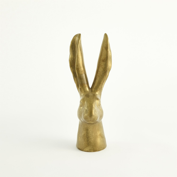 Rabbit Bust in Matte Gold / Medium