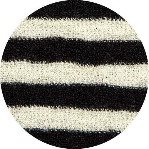 By Basic's V Neck Top Black & White Striped Swatch