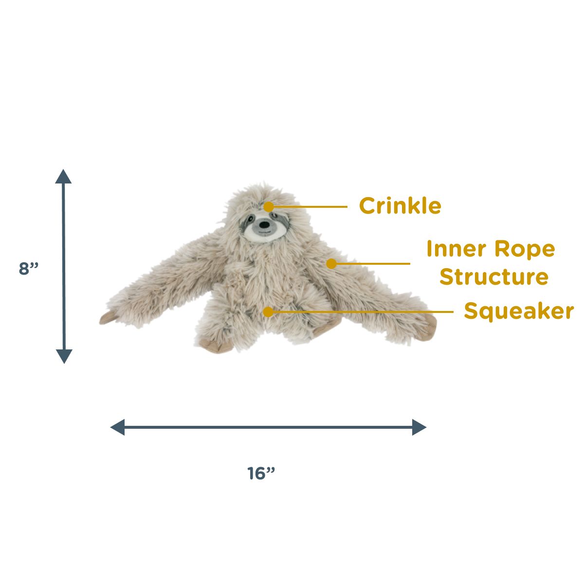 Rope Body Sloth Tug Toy