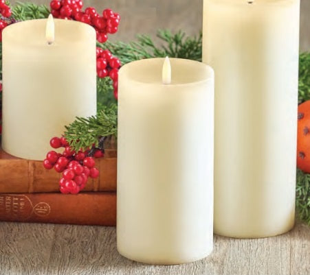 LED Uyuni Ivory Pillar Candle / 3" x 6"