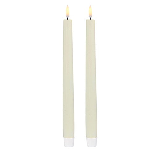 LED Uyuni Ivory Taper Candle Pair / 11"