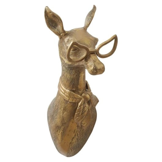 Margie the Doe Wall Mounted Brass Decor