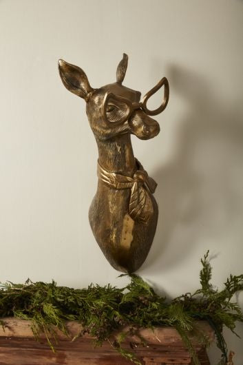 Margie the Doe Wall Mounted Brass Decor