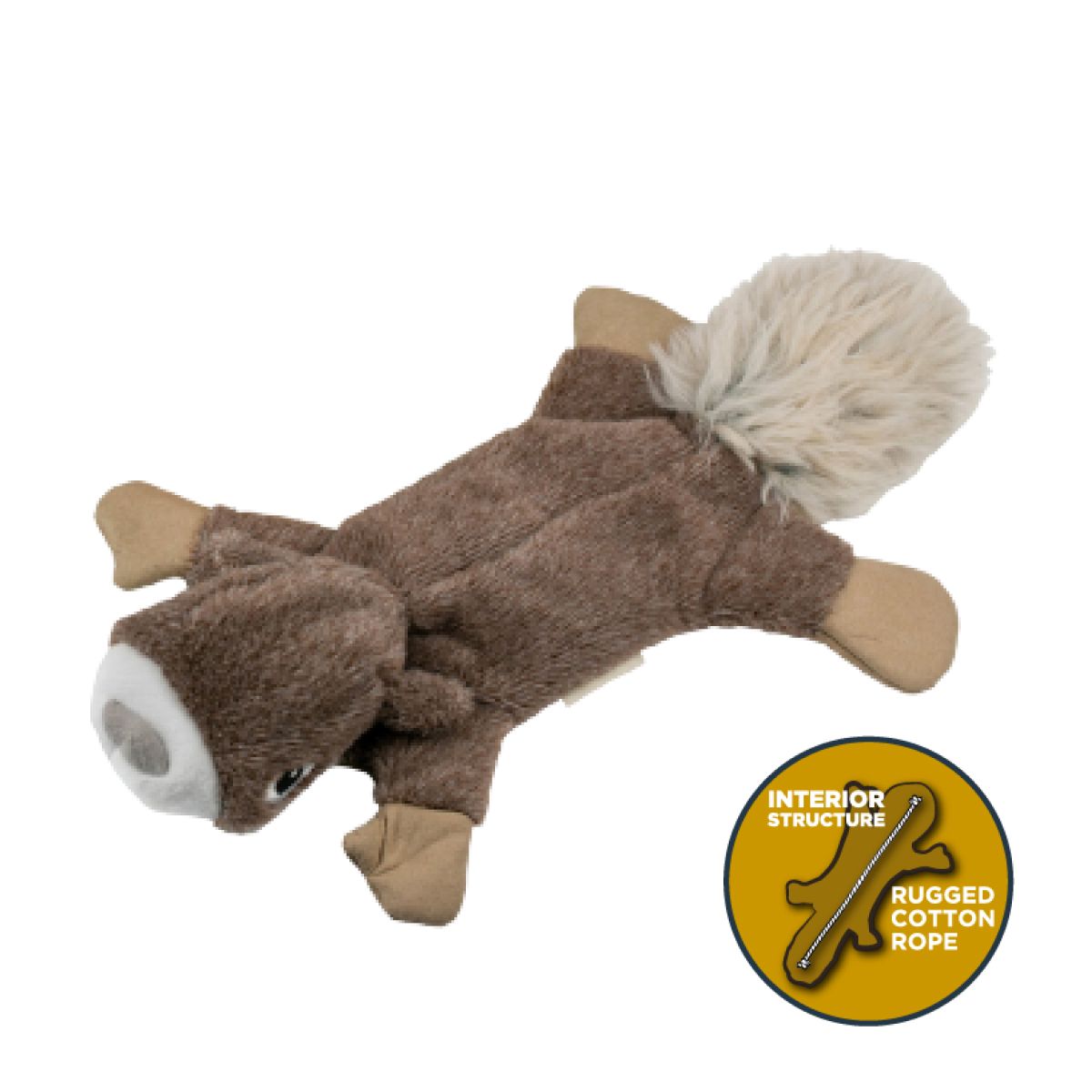 Stuffless Squirrel Squeak Dog Toy