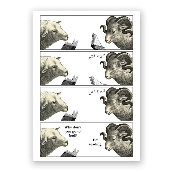 Sleeping Sheep Birthday Card