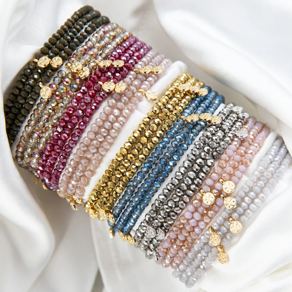 Mini Crystal Stretch Wrap Bracelet / Assorted Stones