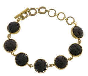 Nevis Lava Loop Brass Bracelet