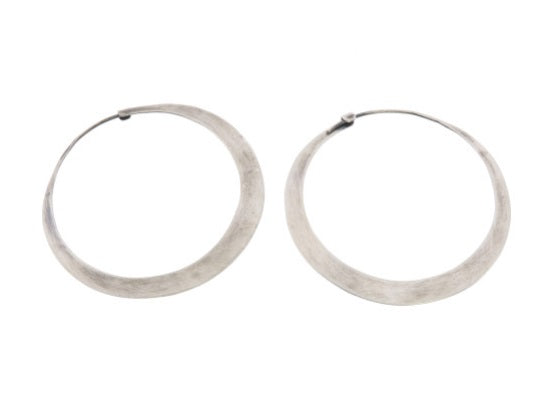 Large Silver Hoop Earrings